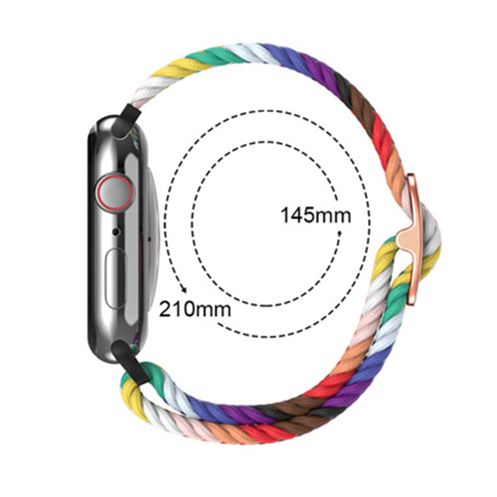 2Pcs Nylon Braided Strap for Apple Watch 38mm 40mm Grey and Colorful