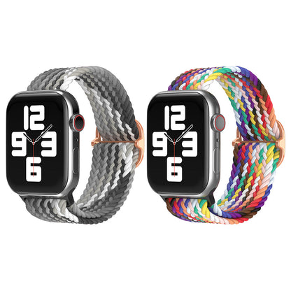 2Pcs Nylon Braided Strap for Apple Watch 38mm 40mm Grey and Colorful
