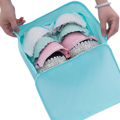 8Pcs Packing Cubes Travel Pouches Luggage Organizer Clothes Suitcase Storage Bag -Dark blue