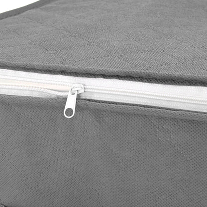 3Pcs Foldable Clothing Storage Bags Wardrobe Organiser with Clear Window Gray
