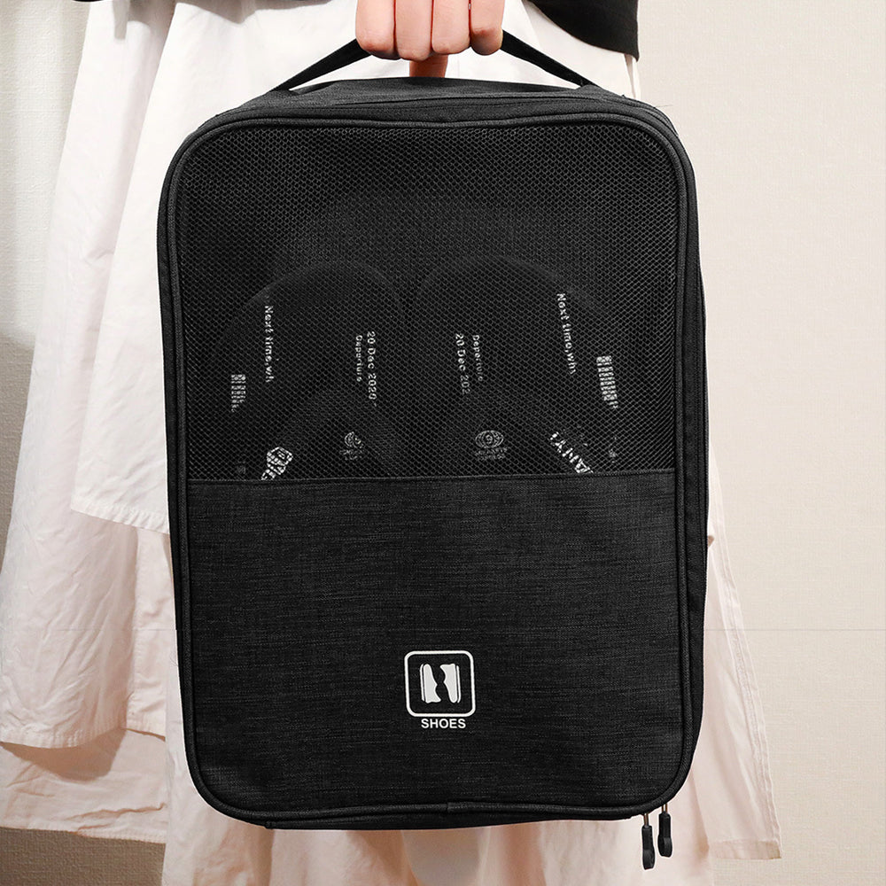 1Pcs Travel Shoe Storage Bag Holds 3 Pair of Shoes Large Black