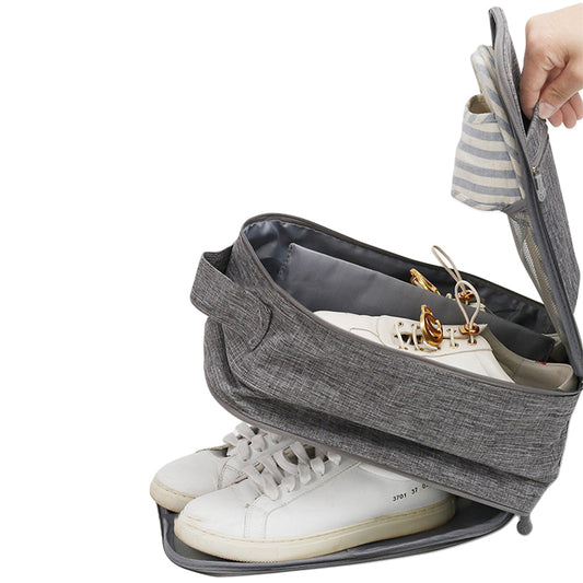 1Pcs Travel Shoe Storage Bag Holds 3 Pair of Shoes Large Grey