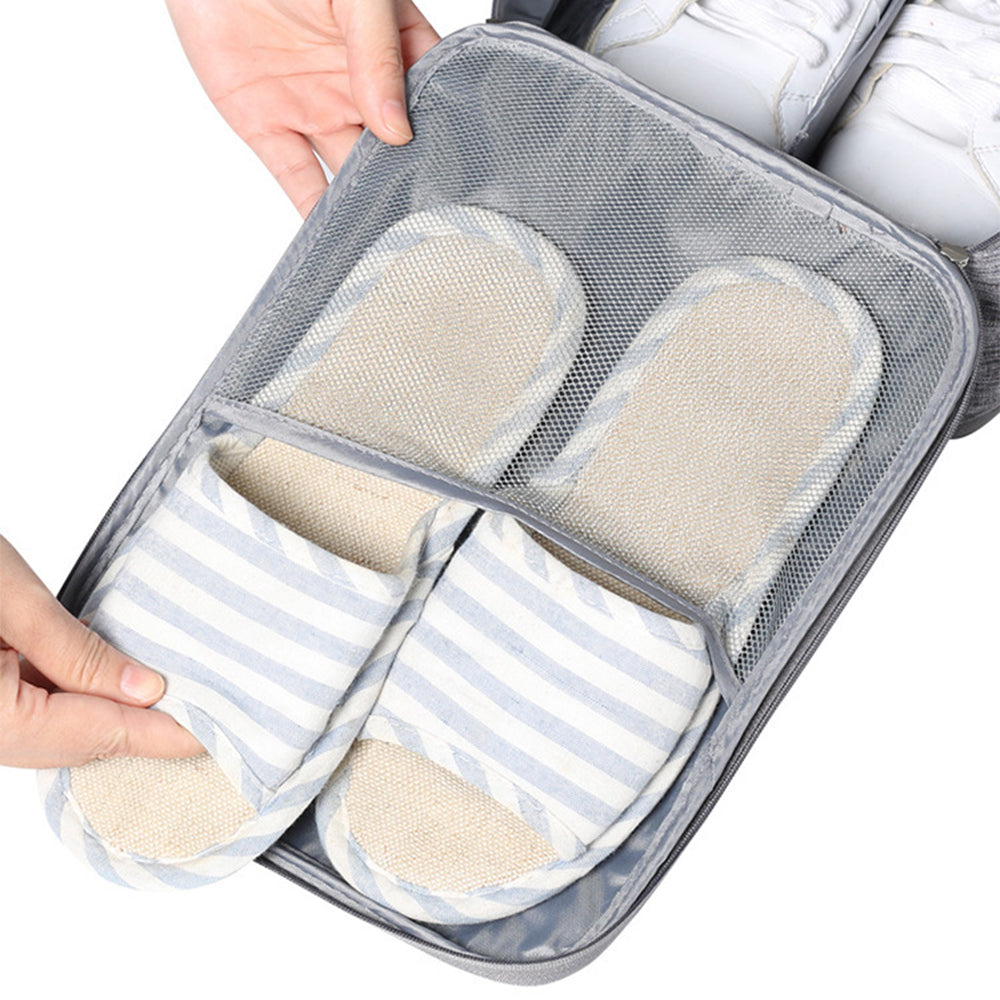 1Pcs Travel Shoe Storage Bag Holds 3 Pair of Shoes Large Grey