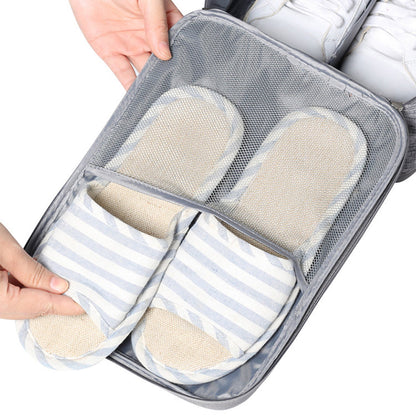 1Pcs Travel Shoe Storage Bag Holds 3 Pair of Shoes Large Grey