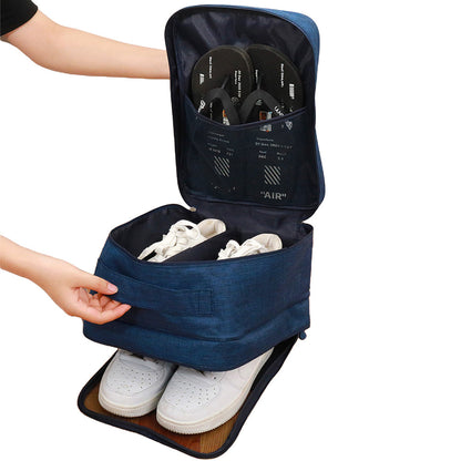 1Pcs Travel Shoe Storage Bag Holds 3 Pair of Shoes Large Navy Blue