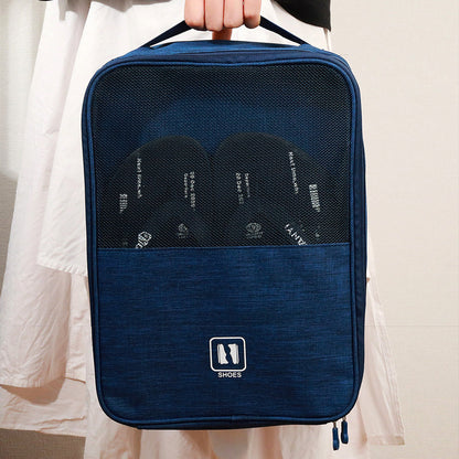 1Pcs Travel Shoe Storage Bag Holds 3 Pair of Shoes Large Navy Blue