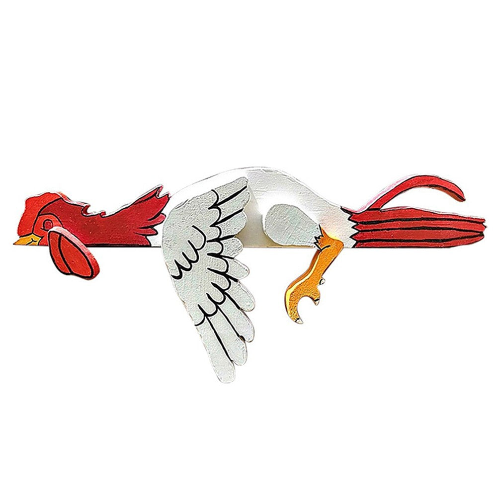 Resting Rooster Ornaments Funny Fence Decoration for Outdoor Farm Garden Home