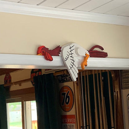 Resting Rooster Ornaments Funny Fence Decoration for Outdoor Farm Garden Home