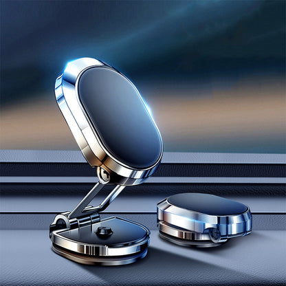 Magnetic Car Phone Holder 360 Rotating Folding Cell Phone Mount Stick for Universal Phones Car Mount -Silver