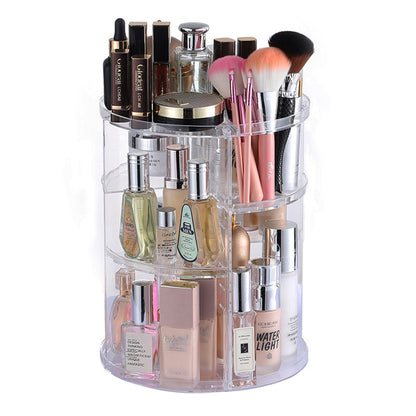 360?? Makeup Organizer Rotating Clear Adjustable Cosmetic Storage