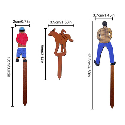 Set of 3Pcs Funny Garden Stakes Humor Plant Markers Decors