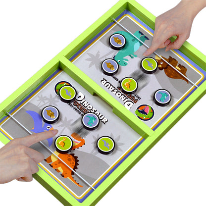 Two Sets of Fast Sling Puck Game Hockey Board Game Dinosaurs