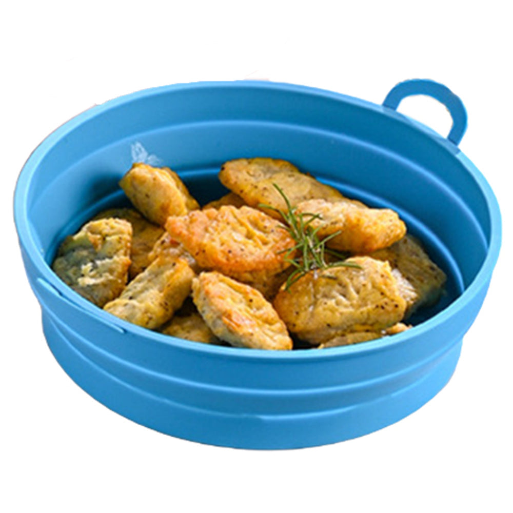 2Pcs Foldable Air Fryer Silicone Pot Air Fryer Liner Blue