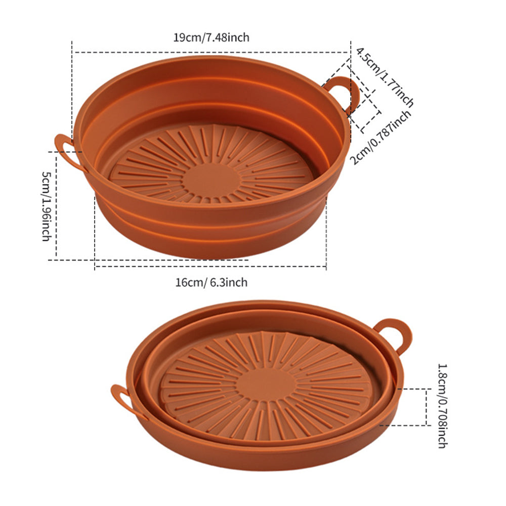 2Pcs Foldable Air Fryer Silicone Pot Air Fryer Liner Coffee