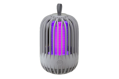 Solar Bug Zapper for Outdoor Indoor USB Rechargeable Mosquito Killer Lamp with UV Light-Gray