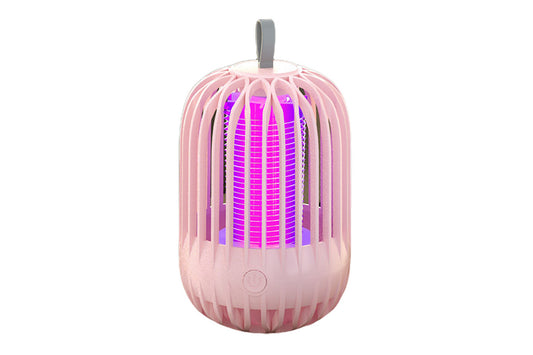 Solar Bug Zapper for Outdoor Indoor USB Rechargeable Mosquito Killer Lamp with UV Light-Pink
