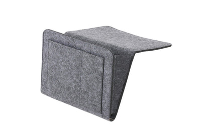 Bed Organizer Felt Hanging Storage Bag With Tissue Box Water Bottle Pocket-Grey