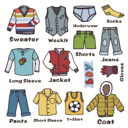 Set of 2 Sheet Dresser Clothing Decal Label Wardrobe Drawer Clothing Classification Stickers