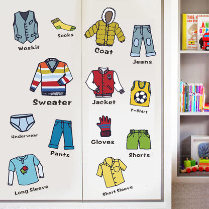 Set of 2 Sheet Dresser Clothing Decal Label Wardrobe Drawer Clothing Classification Stickers