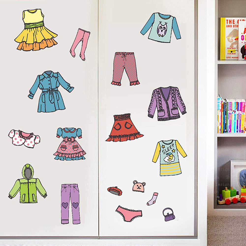 Set of 2 Sheet Dresser Clothing Decal Label Wardrobe Drawer Clothing Classification Stickers