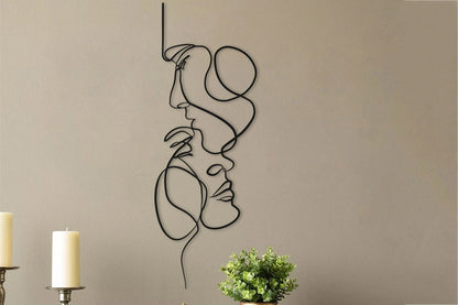 Minimalist Metal Abstract Woman Wall Art Modern Single Line Drawing Wall Art Decor