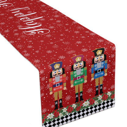 Nutcrackers Table Runner Christmas Kitchen Dining Table Decoration Nutcracker Soldier Table Clothes -Style 1