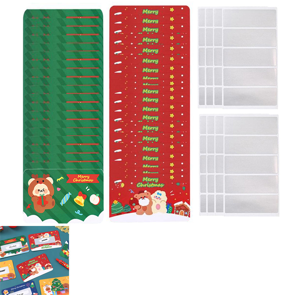 40 Pack Christmas Scratch Off Cards with Scratch Coating Stickers  for Raffle Ticket Supplies -Style 1