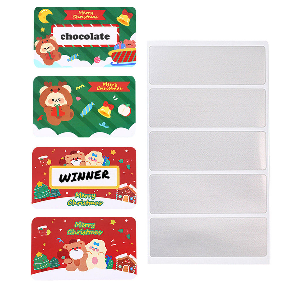 40 Pack Christmas Scratch Off Cards with Scratch Coating Stickers  for Raffle Ticket Supplies -Style 1