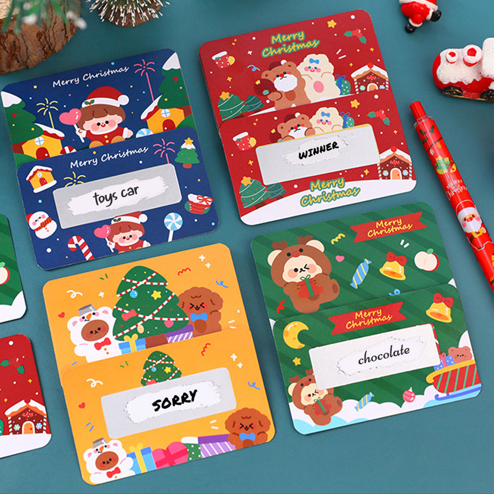 40 Pack Christmas Scratch Off Cards with Scratch Coating Stickers  for Raffle Ticket Supplies -Style 2