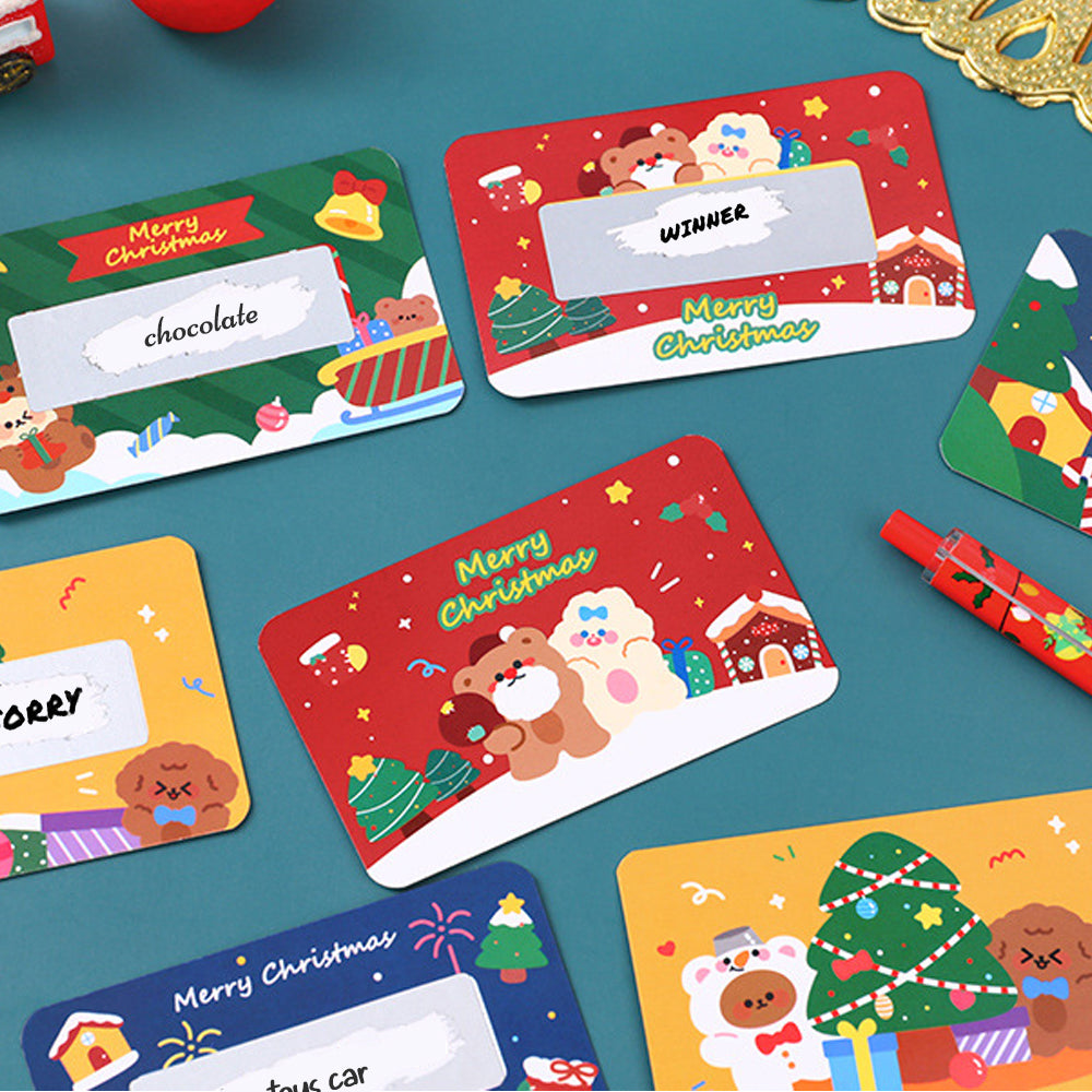 40 Pack Christmas Scratch Off Cards with Scratch Coating Stickers  for Raffle Ticket Supplies -Style 1