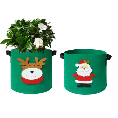 2Pcs Christmas Printed 7 Gallon Potato Grow Bags Non Woven Vegetable Planting Bags