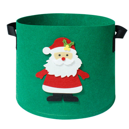 2Pcs Christmas Printed 7 Gallon Potato Grow Bags Non Woven Vegetable Planting Bags