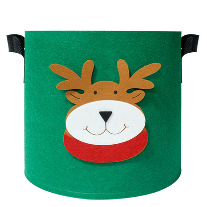 2Pcs Christmas Printed 7 Gallon Potato Grow Bags Non Woven Vegetable Planting Bags