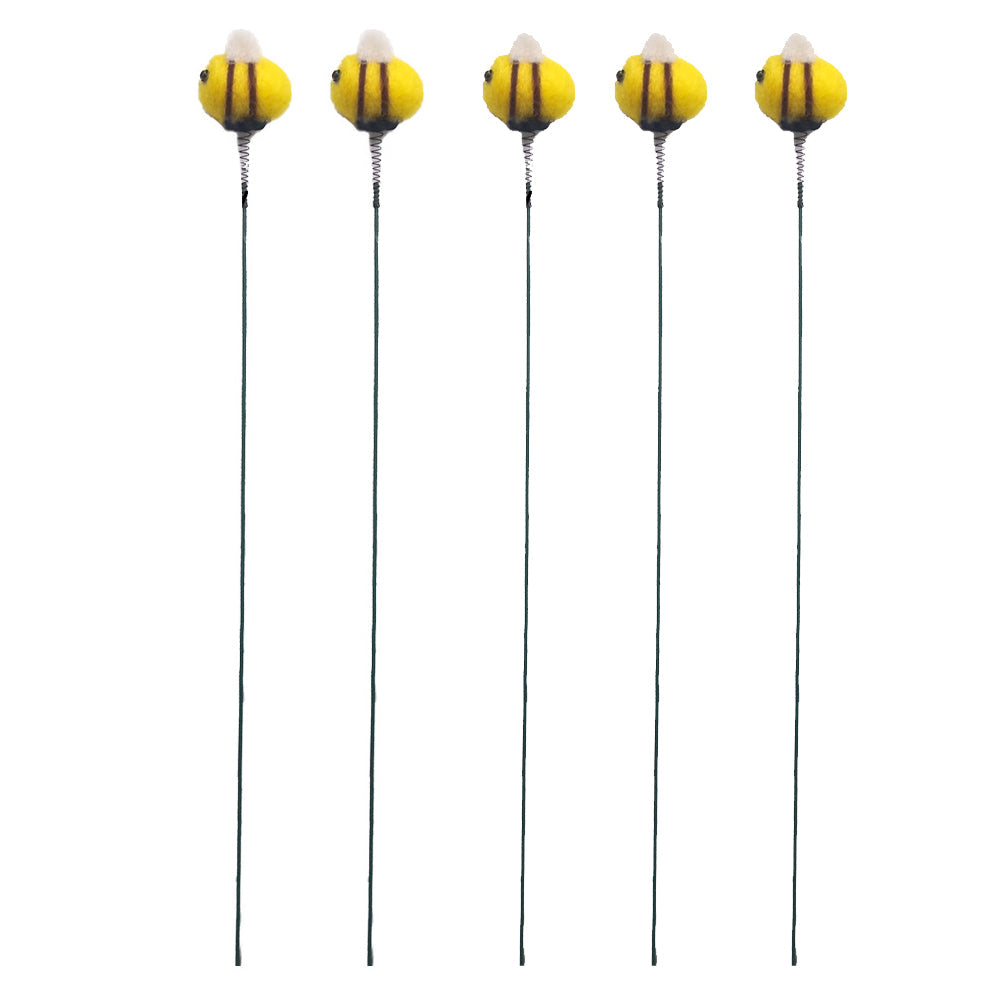 5Pcs Bee Stakes Ornaments for Indoor Outdoor Yard Patio Plant Pot Flower Bed
