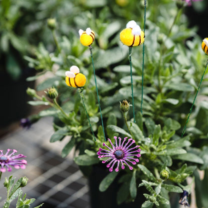 5Pcs Bee Stakes Ornaments for Indoor Outdoor Yard Patio Plant Pot Flower Bed