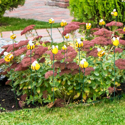 5Pcs Bee Stakes Ornaments for Indoor Outdoor Yard Patio Plant Pot Flower Bed