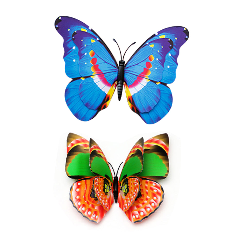 50pcs Butterfly Stakes Double-Layer Wings Waterproof Butterfly Garden Ornaments Stakes