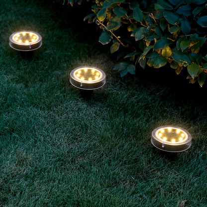 4 Pack 8LED Solar Power Ground Lights Outdoor Buried Garden Lawn Path Lamps -Warm