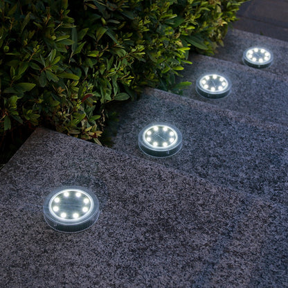 4 Pack 8LED Solar Power Ground Lights Outdoor Buried Garden Lawn Path Lamps -White