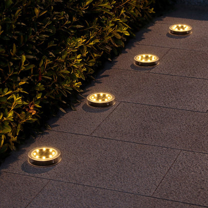 4 Pack 8LED Solar Power Ground Lights Outdoor Buried Garden Lawn Path Lamps -White