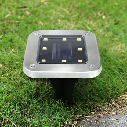 4 Pack Solar Powered LED Square Buried Inground Light Garden Outdoor Deck Path -White