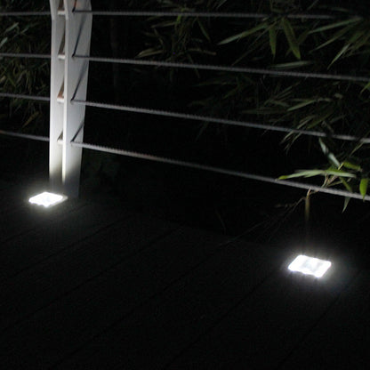 4 Pack Solar Powered LED Square Buried Inground Light Garden Outdoor Deck Path -White