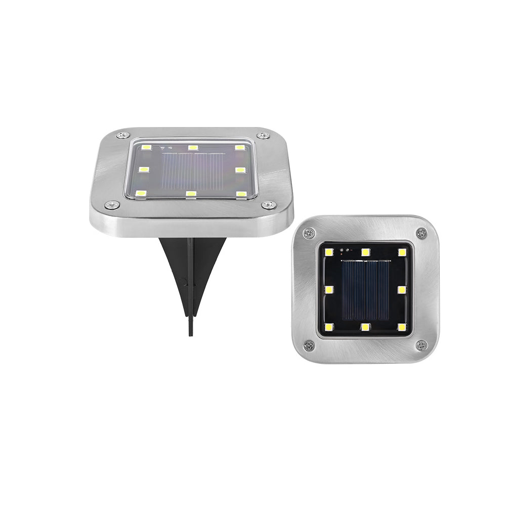 4 Pack Solar Powered LED Square Buried Inground Light Garden Outdoor Deck Path -White