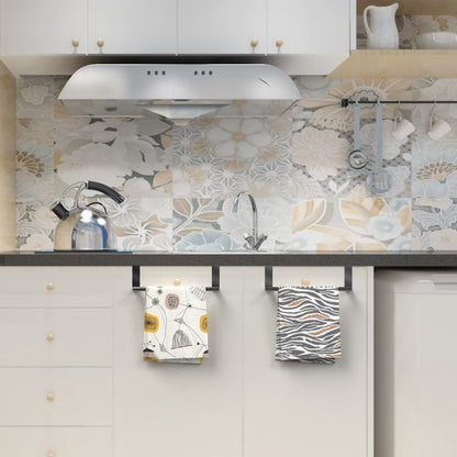 2 Piece Towel Rack Stainless Steel Over Door Bar Holders Towel Rack - Black