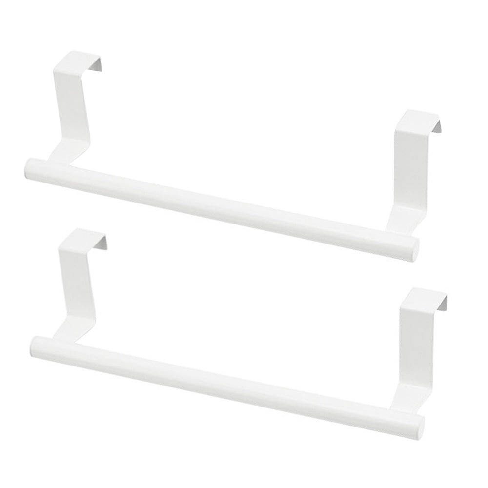 2 Piece Towel Rack Stainless Steel Over Door Bar Holders Towel Rack - White