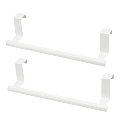 2 Piece Towel Rack Stainless Steel Over Door Bar Holders Towel Rack - White