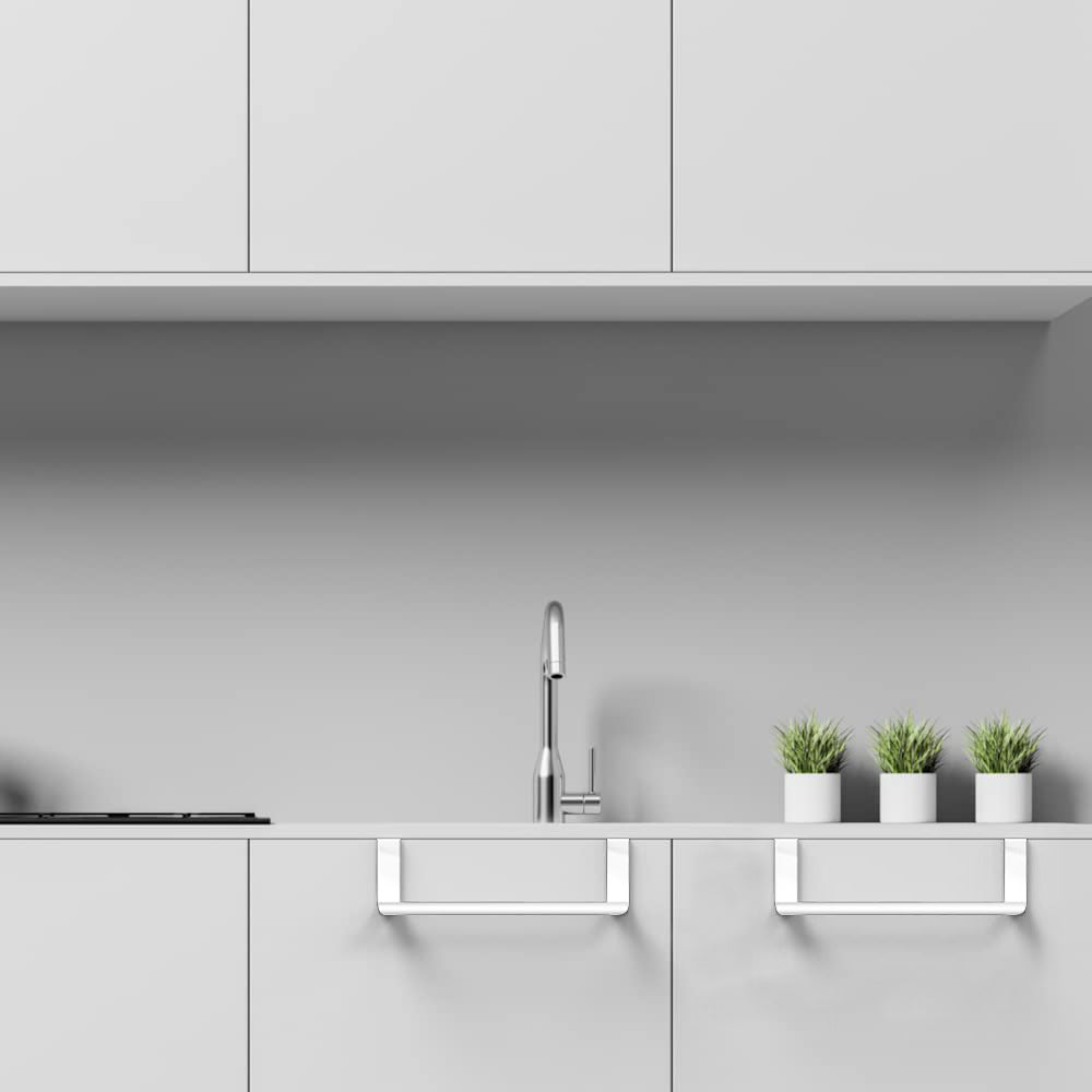 2 Piece Towel Rack Stainless Steel Over Door Bar Holders Towel Rack - White