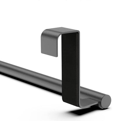 2pcs Towel Rack Stainless Steel Over Door Bar Holders Cabinet Towel Rack for Kitchen Bathroom -Black