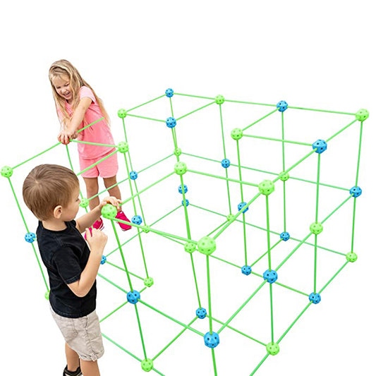 121Pcs DIY Kids Tent Fort Building Toys Kit Build Educational Learning Toy - Style 2