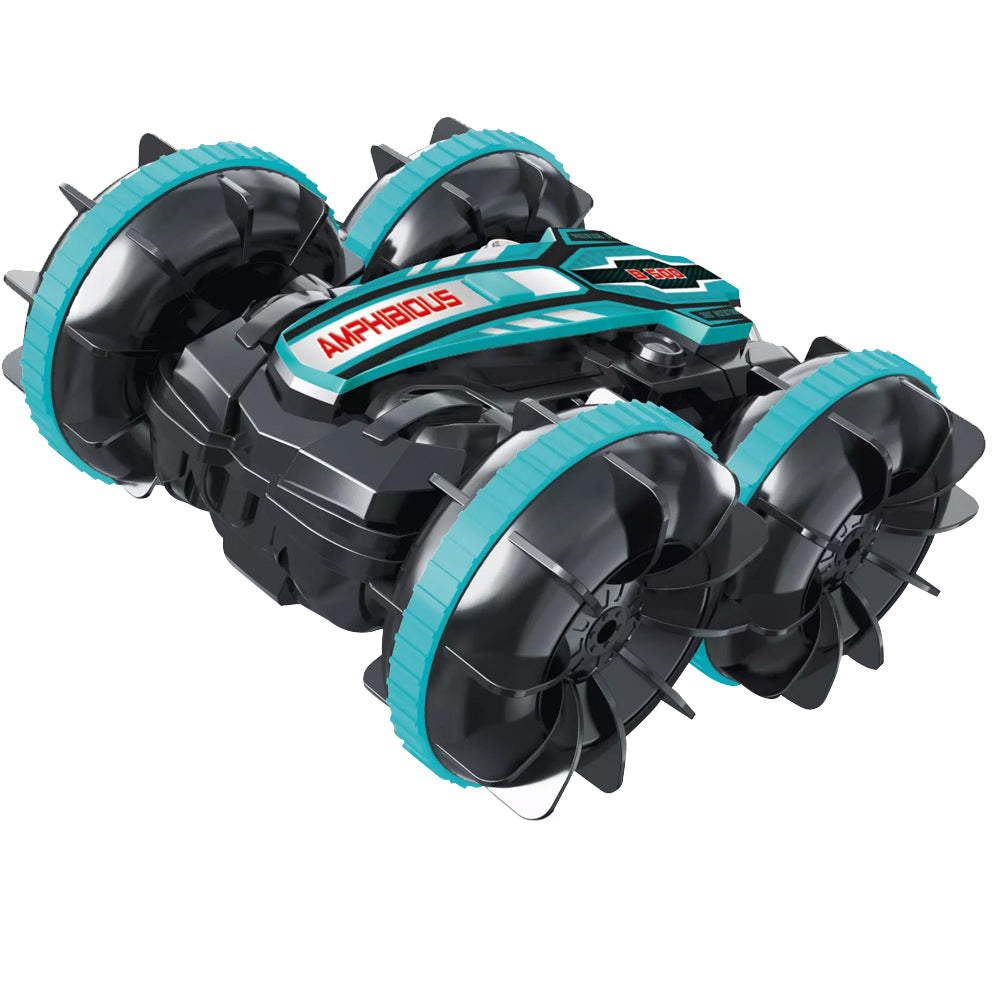 Toy 2.4Ghz Remote Control Gesture Sensor Toy Car Boat Truck 4WD Waterproof RC Amphibious Vehicle-Blue